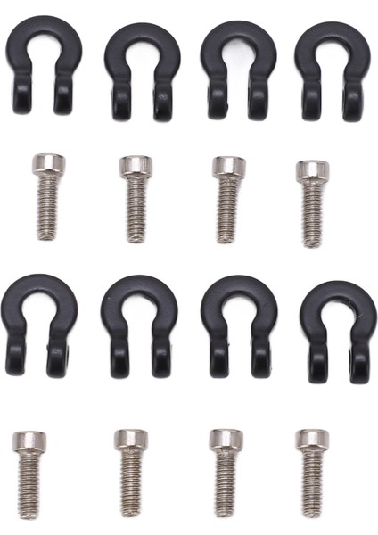 8 Adet Metal Ön Arka Tampon Römork Kancası 1/24 Rc Araba Çekme Kelepçesi Kancası Aksesuarı (Yurt Dışından)