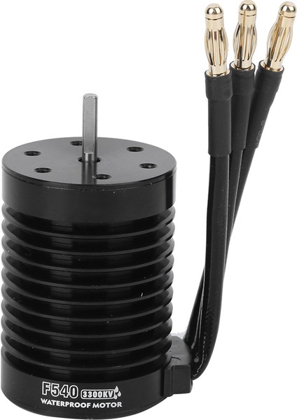 F540 Su Geçirmez 4 Kutuplu Endüktif Olmayan Fırçasız Motor Aksesuarı 1/10 Rc Araba Için (Siyah) (3300KV) (Yurt Dışından)