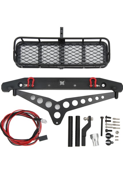 Trx‑4 SCX10 90046 SCX10III 1/10 Araba Için Römork LED Kiti ile Rc Alüminyum Alaşımlı Arka Tampon (Yurt Dışından)