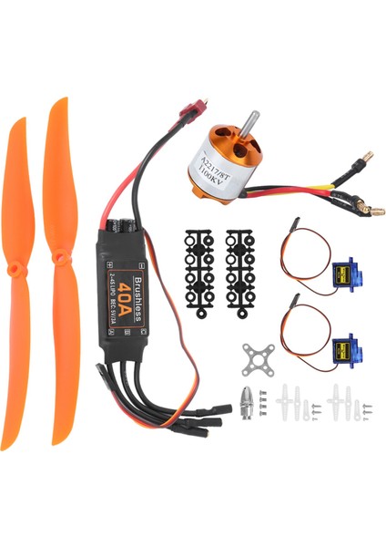 A2217 1100KV Fırçasız Motor 40A Esc SG90 9g Mikro Servo 1060 Pervane Rc Uçak Için (1100KV Motor 40A Esc 9g Servo 1060 Pervane) (Yurt Dışından)