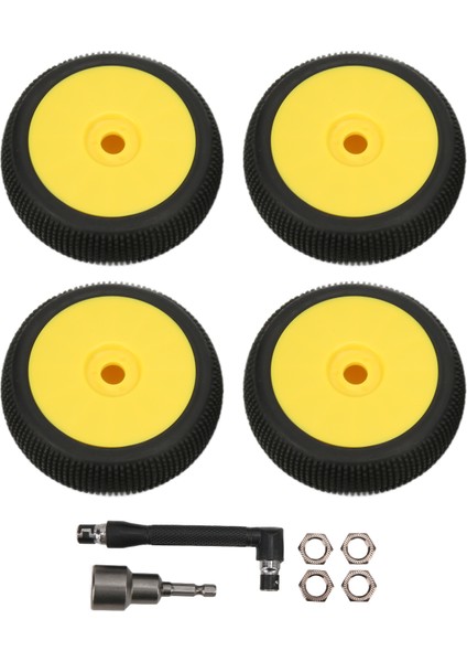 1/8 Rc Off Road Araba Yükseltme Parçaları Için 17MM Altıgenli 4 Adet Rc Ön Arka Lastik ve Jantlarsarı (Yurt Dışından)