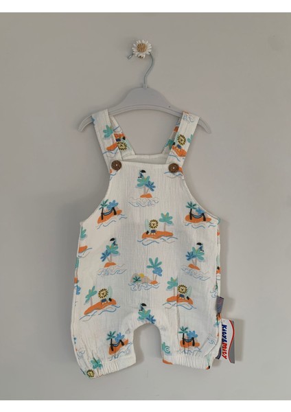 Erkek Bebek Palmiye Baskılı Müslin Salopet Takım fırsatları