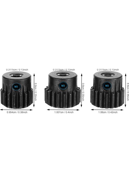 48DP ￠3.175 mm 13-15 T 16-18 T Krom Çelik Motor Pinyon Dişliler Combo Için 1/10 Araba (16 T 17 T 18 T) (Yurt Dışından) fırsatları