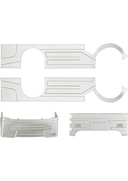 Rc Geniş Gövde Kiti Büyük Çevreleyen Kapak LED Işık Modifikasyon Kitleri Wpl D12 Rc Kamyon Silverblue (Yurt Dışından) fiyatları