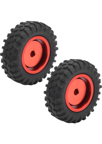 2 Adet Kamyon Tekerleği Ka Lastik 55MM Çap Alüminyum Alaşımlı Wpl D12 1/10 Rc Araba Için Uygun Kırmızı (Yurt Dışından) fiyatları