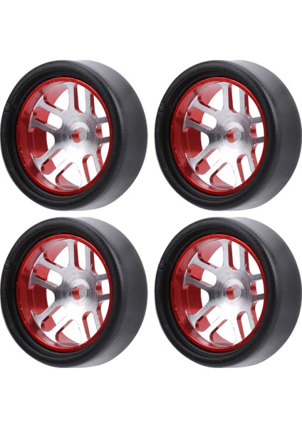 4 Adet 1/28 Rc Araba Alüminyum Alaşımlı Metal Tekerlek Göbeği Plastik Lastik Tekerlekler 20X8MM Yedek Parçalarkırmızı (Yurt Dışından) modelleri