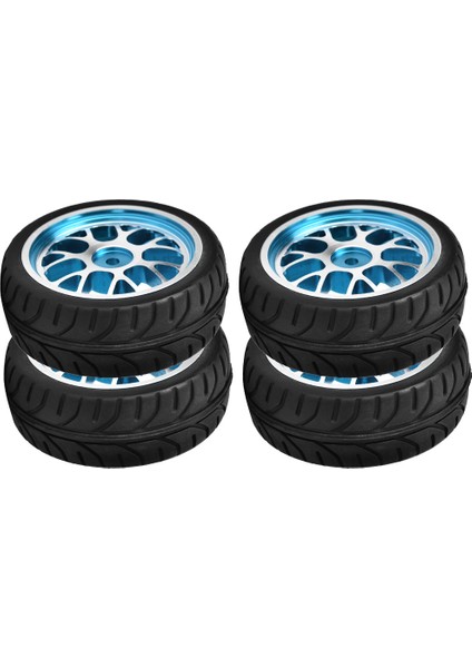 4 Adet 1/10 Rc Araba Tekerlekleri Lastik Lastik Alüminyum Alaşımlı Jant Yedek Yedek Parçalar (Mavi Içbükey) (Yurt Dışından) fırsatları