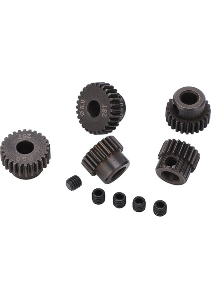 5 Adet 48DP Motor Dişlisi 5mm Şaft Deliği 20T 22T 24T 26T 28T Dişli Pinyonu Canavar 1/10 Rc Kamyon Için (Yurt Dışından)