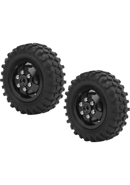 2 Adet Kamyon Tekerleği Lastik Lastik 55MM Dia Alüminyum Alaşım Için Fit Wpl D12 1/10 Rc Carblack (Yurt Dışından) modelleri