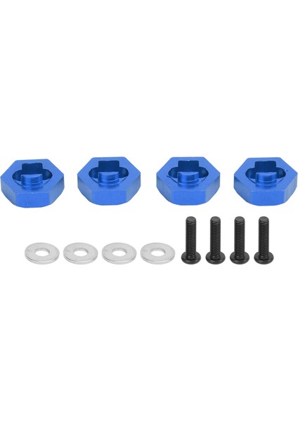 4 Adet Tekerlek Hex Hub Adaptörü Alüminyum Alaşım Jant Hex Çoğaltıcı Traxxas Latrax Teton 1/18 Rc Kamyon Mavi (Yurt Dışından)