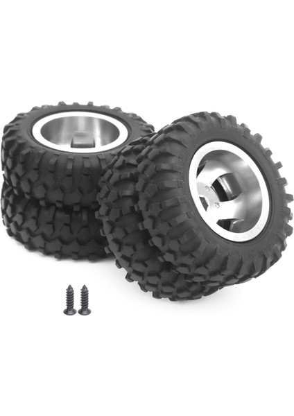 Adet Rc Arka Çift Lastik Tekerlek Lastiği 55MM Çap Wpl D12 1/10 Uzaktan Kumandalı Kamyon Için Uygun Gümüş (Yurt Dışından)