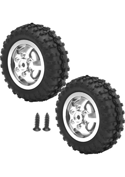 D12005 52MM Rc Araba Lastik Ka Alüminyum Alaşım Antiskid Lastikler Için Wpl D12 1/10 Rc Kamyon (Gümüş S ) (Yurt Dışından)