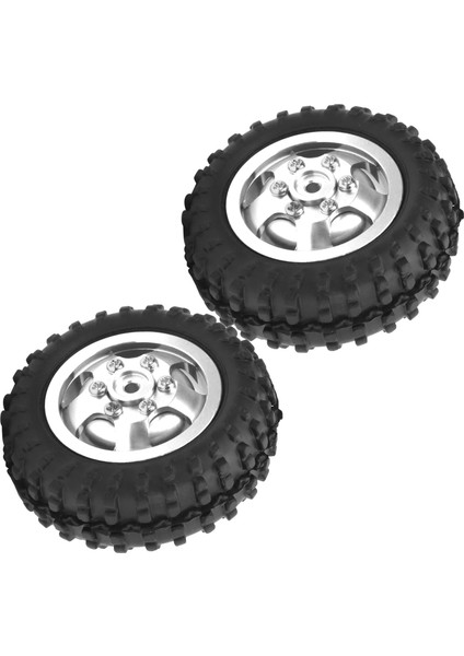 D12005 52MM Rc Araba Lastik Ka Alüminyum Alaşım Antiskid Lastikler Için Wpl D12 1/10 Rc Kamyon (Gümüş S ) (Yurt Dışından) indirimleri