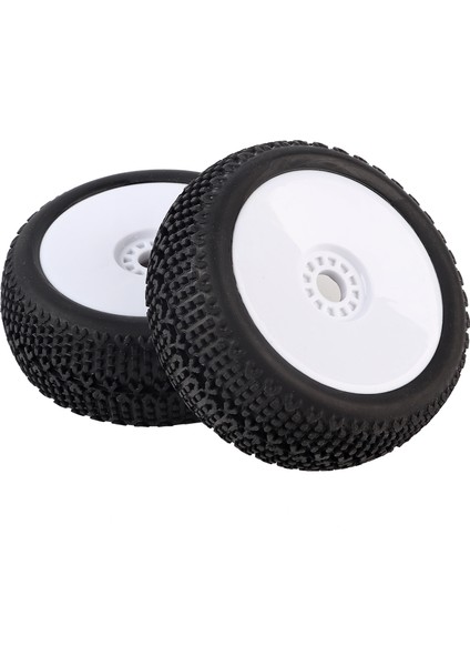 2 Adet Rc Ka Lastikler 17MM Altıgen Tekerlek Göbeği 1/8 Buggy Kamyon Off Road Modeli Paletli Araba Için (Beyaz) (Yurt Dışından)