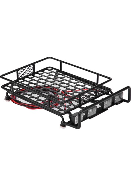 Büyük Boy Tavan Rafı Bagaj LED Işıklı Quadrate SCX10 1/10 Rc Araba Için (2 Beyaz 2 Kırmızı) (Yurt Dışından)