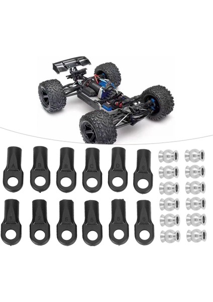 12 Adet Çubuk Uçları Içi Boş Bilyalı Rc Araba Parçası Traxxas 1/10 E Revo Revo Rc Araba Için Uygundur (Yurt Dışından)