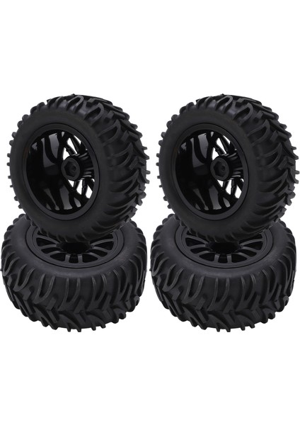 4 Adet Rc Araba Lastiği Jant Seti Sünger Ek Parçalı Ok Desenli 1/8 1/10 Kısa Mesafe Kamyon Siyah (Yurt Dışından)