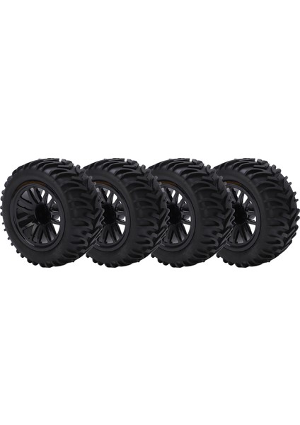 4 Adet Rc Araba Lastiği Jant Seti Sünger Ek Parçalı Ok Desenli 1/8 1/10 Kısa Mesafe Kamyon Siyah (Yurt Dışından)