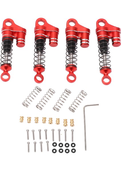 4 Adet Rc Amortisörler Kırmızı Alüminyum Alaşımlı Yüksek Elastik Bahar Metal Amortisörler SCX24 1/24 Rc Araba Için (Yurt Dışından)