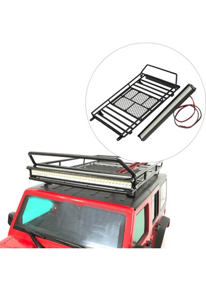 1/10 Rc Araba Tavan Rafı Bagaj Taşıyıcı Tepsisi TRX-4/SCX10 Için (Led'li) (Yurt Dışından) indirimleri