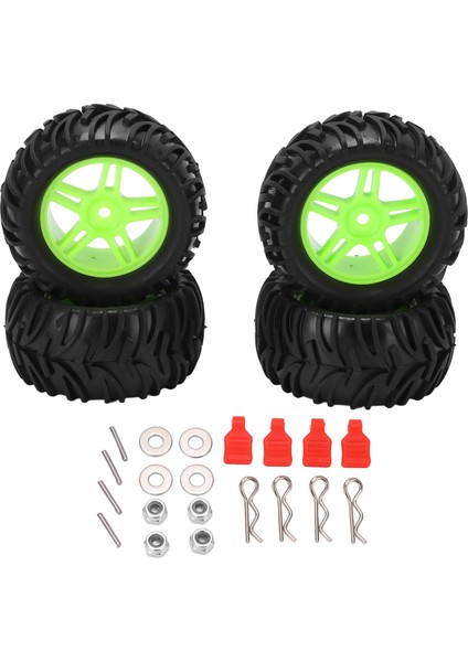 4 Adet 82MM Ön Arka Lastik Lastik ve 5 Kollu Jant Seti Wltoys 144001 1/14 Rc Off Road Cargreen (Yurt Dışından)