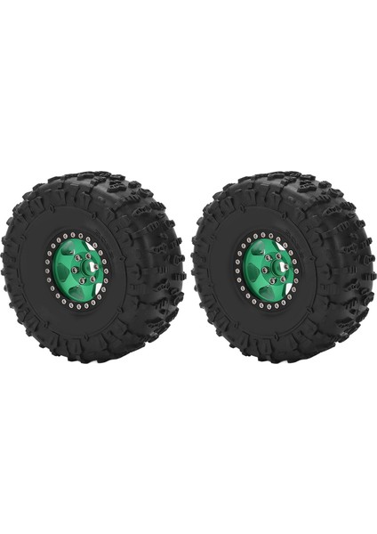2 Adet Rc Araba Tekerlekleri ve Lastikleri 1.9in Alaşımlı Göbek Ka Lastik 12MM Altıgen 1/10 Rc Paletli Araç Içinyeşil ve Siyah (Yurt Dışından)
