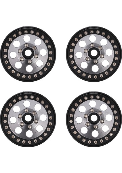 4 Adet 1.9 Inç Rc Metal Beadlock 8 Yuvarlak Delik Jant Göbekleri Axial SCX10 90046 Rc 1/10 Araba Titanyum Rengi (Yurt Dışından)