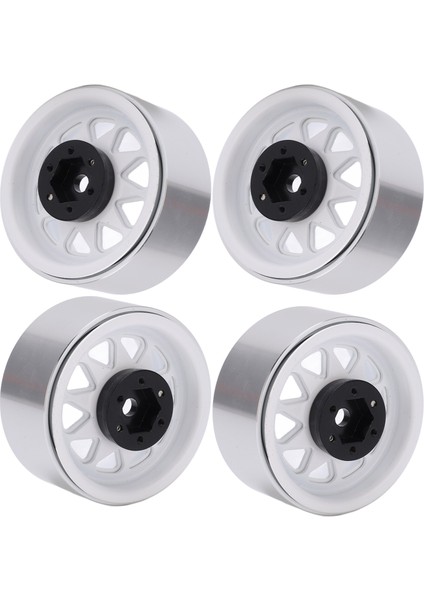4 Adet Metal 1.9 Inç Jant 10 Üçgen Delikli Göbek Axıal SCX10 1/10 Rc Tırmanma Arabası Içinbeyaz (Yurt Dışından)