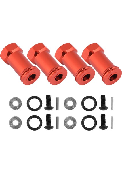 12MM Tekerlek Altıgen Göbek 25MM Uzatma Adaptörü Traxxas Slash 4x4 1/10 Kamyon Için (12*25MM, Kırmızı) (Yurt Dışından)