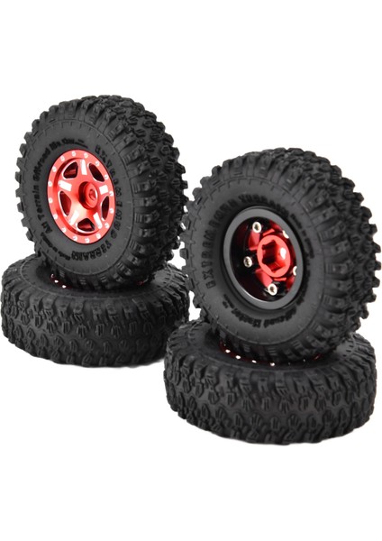 4 Adet 1 Inçlik Ka Lastikler Alüminyum Alaşımlı Jantlar Axial SCX24 90081 AXI00001 AXI00002 1/24 Paletli Araç Için Uygundur Kırmızı (Yurt Dışından) modelleri