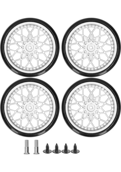 4 Adet Uzaktan Kumandalı Araba Metal Aks Lastik Seti Aksesuarı Wpl D12 Mikro Kamyon Model Arabası Içingümüş (Yurt Dışından)
