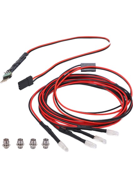 4 Adet Rc Araba LED Işık Rc Üç Klı Kontrol Farı 1/10 1/8 Model Arabalar Için (Yurt Dışından)
