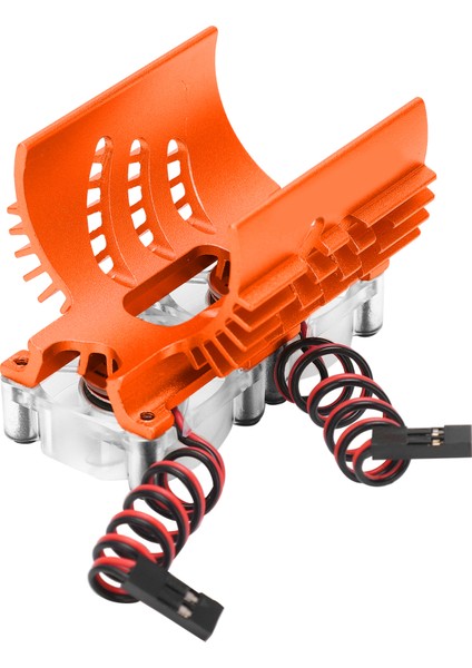 Çift Fanlı Motor Soğutma Radyatörü Çift Fanlı Motor Isı Emici 40‑42MM 1/8 Rc Araba Için Turuncu (Yurt Dışından)