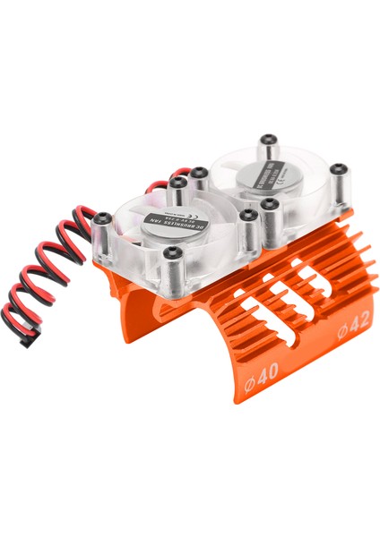 Çift Fanlı Motor Soğutma Radyatörü Çift Fanlı Motor Isı Emici 40‑42MM 1/8 Rc Araba Için Turuncu (Yurt Dışından) fırsatları