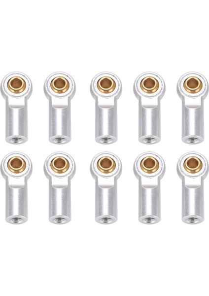 10 Adet Bağlantı Çubuk Ucu Ortak Alüminyum M3 Metal Bilyalı Uçlu Kafa Tutucu Eksenel SCX10 1/10 Rc Carsilver (Yurt Dışından)