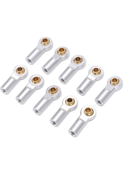10 Adet Bağlantı Çubuk Ucu Ortak Alüminyum M3 Metal Bilyalı Uçlu Kafa Tutucu Eksenel SCX10 1/10 Rc Carsilver (Yurt Dışından)