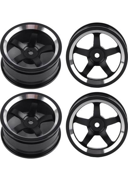 Alüminyum Alaşımlı Tekerlek Göbeği Jantlar Yedek Parçalar Aksesuarlar 1/10 Rc Flat Running Drift Arabasına Uygun 5 Kollu Siyah (Yurt Dışından)