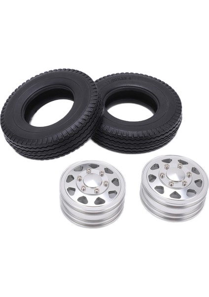 Tamiya 1/14 Rc Römork Traktör Kamyon Gümüş Için 22MM Genişliğinde Ka Lastikli 2 Adet Metal Ön Göbek (Yurt Dışından)