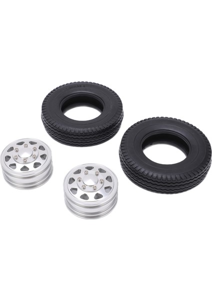 Tamiya 1/14 Rc Römork Traktör Kamyon Gümüş Için 22MM Genişliğinde Ka Lastikli 2 Adet Metal Ön Göbek (Yurt Dışından)