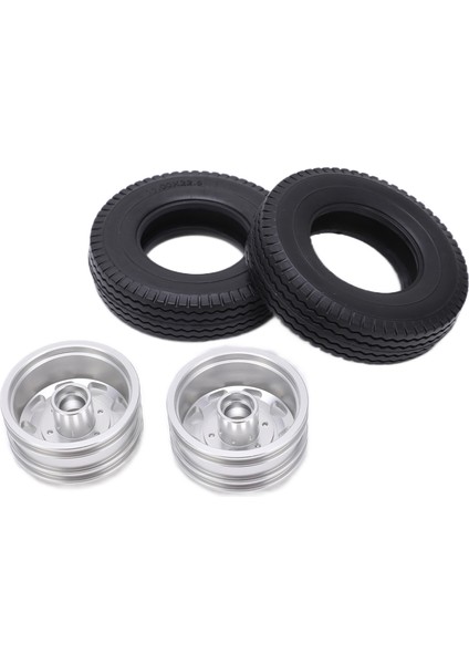 Tamiya 1/14 Rc Römork Traktör Kamyon Gümüş Için 22MM Genişliğinde Ka Lastikli 2 Adet Metal Ön Göbek (Yurt Dışından)