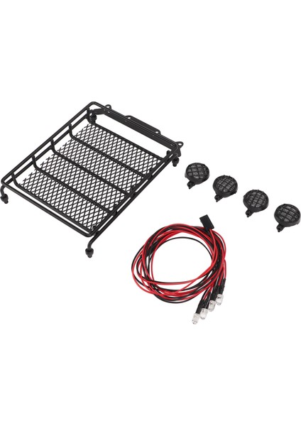 Rc Portbagaj Yüksek Simülasyon Hafif Rc Araba Bagaj Rafı Için LED Işıkları ile 1/10 1/12 1/14 Rc Araba Yuvarlak Lamba (Yurt Dışından)