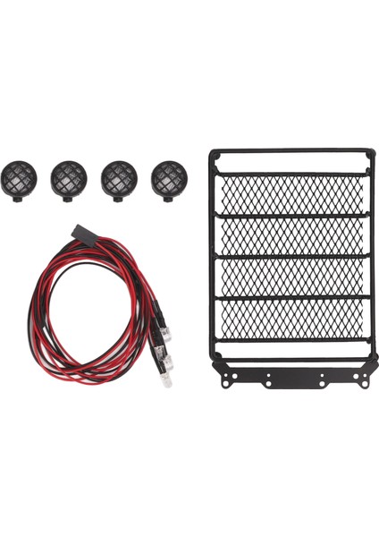 Rc Portbagaj Yüksek Simülasyon Hafif Rc Araba Bagaj Rafı Için LED Işıkları ile 1/10 1/12 1/14 Rc Araba Yuvarlak Lamba (Yurt Dışından)