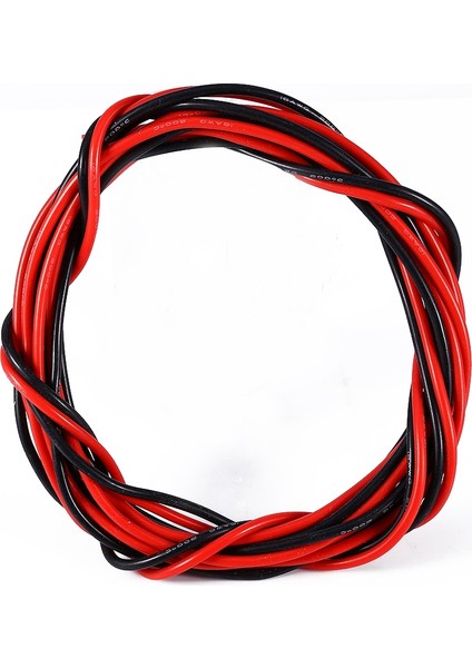 Yeni 16AWG 5m Ölçer Siyah ve Kırmızı Silikon Tel Kablo Esnek Telli Bakır Kablo (Yurt Dışından)