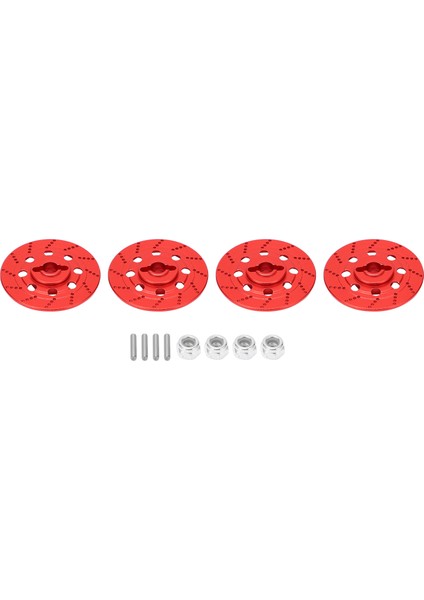 Rc Araba Fren Diski Seti Alüminyum Alaşımlı Jant Altıgen Göbek Fren Diski M4 Kilit Somunları ile Rc Yol Yarışı Içinkırmızı (Yurt Dışından)