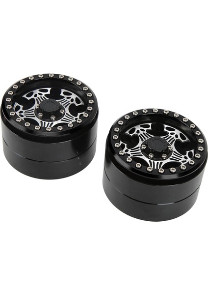 2 Adet 2.2 Inç Rc Alüminyum Beadlock Tekerlek Jantları 5 Kollu Metal Tekerlek Göbeği Axial SCX10 1/10 Rc Paletli Araba Içinsiyah (Yurt Dışından)