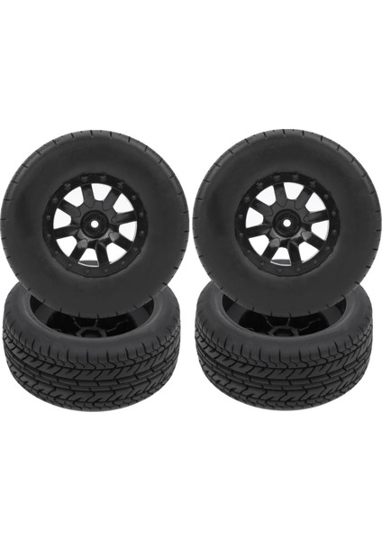 4 Adet Rc Kısa Mesafe Kamyon Lastiği Lastik Jant Rc Aksesuarı 1/10 Traxxas Slash'e Uygun (10044) (Yurt Dışından)