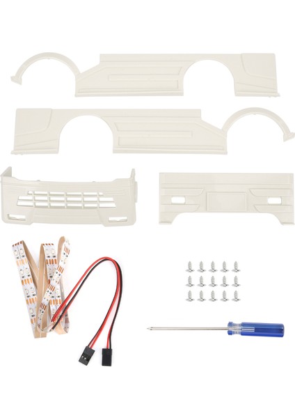 Rc Geniş Gövde Kiti Büyük Çevreleyen Kapak LED Işık Modifikasyon Kitleri Için Wpl D12 Rc Kamyon Whiteblue (Yurt Dışından)