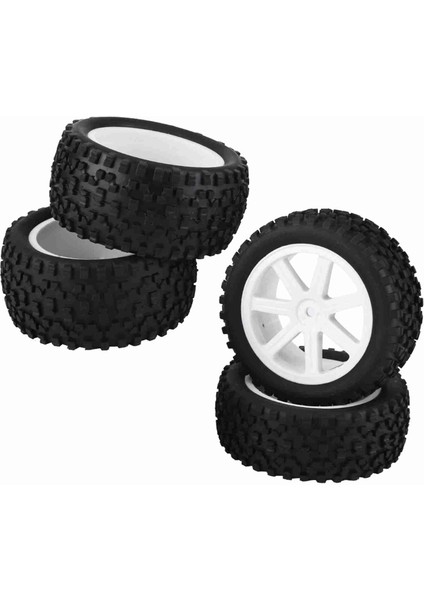 4 Adet 1/10 Rc Kamyon Lastiği Lastik Lastik Zd Yarış Buggy Paletli Araba Beyaz (Yurt Dışından)