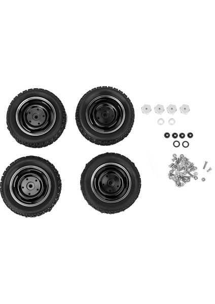 Metal 4 Delik U Şekilli Lastik Lastik Lastikler Alüminyum Alaşımlı Jantlar Için Fit Mn D90 Mn-91 Fj-45(Siyah MN-024BL ) (Yurt Dışından)