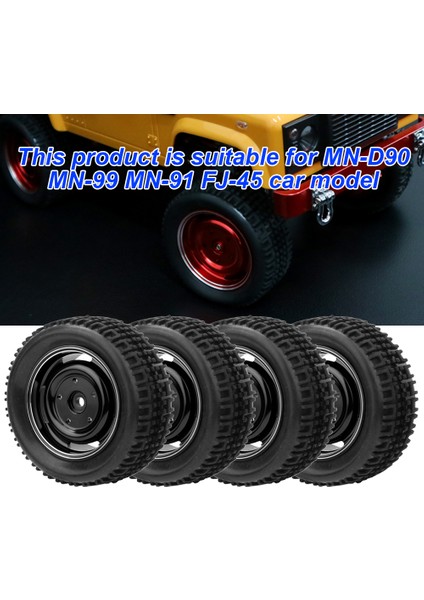 Metal 4 Delik U Şekilli Lastik Lastik Lastikler Alüminyum Alaşımlı Jantlar Için Fit Mn D90 Mn-91 Fj-45(Siyah MN-024BL ) (Yurt Dışından) indirimleri